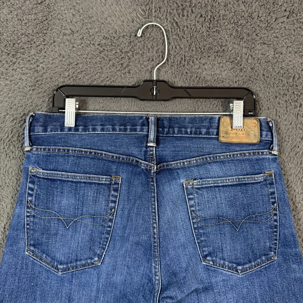 Polo Ralph Lauren Jeans Mens 32x32 Blue Varick Slim Fit Button Fly Dark Wash